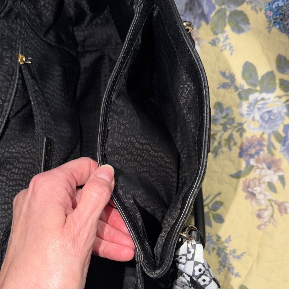 Kate Spade Black Tote with Patterned Scarf - Picture 12 of 16
